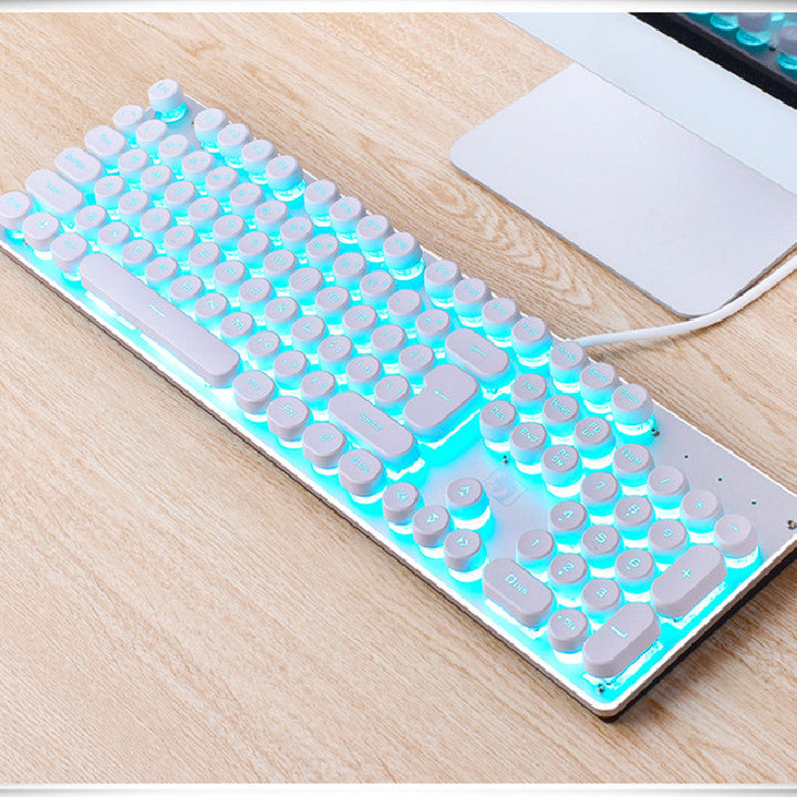 Wired Retro Punk LED Gaming Keyboard: Elevate Your Gaming Experience