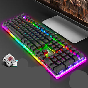 Unlock Your Gaming Potential with the Black Green Tea Red Axis 108-Key Desktop Gaming Keyboard