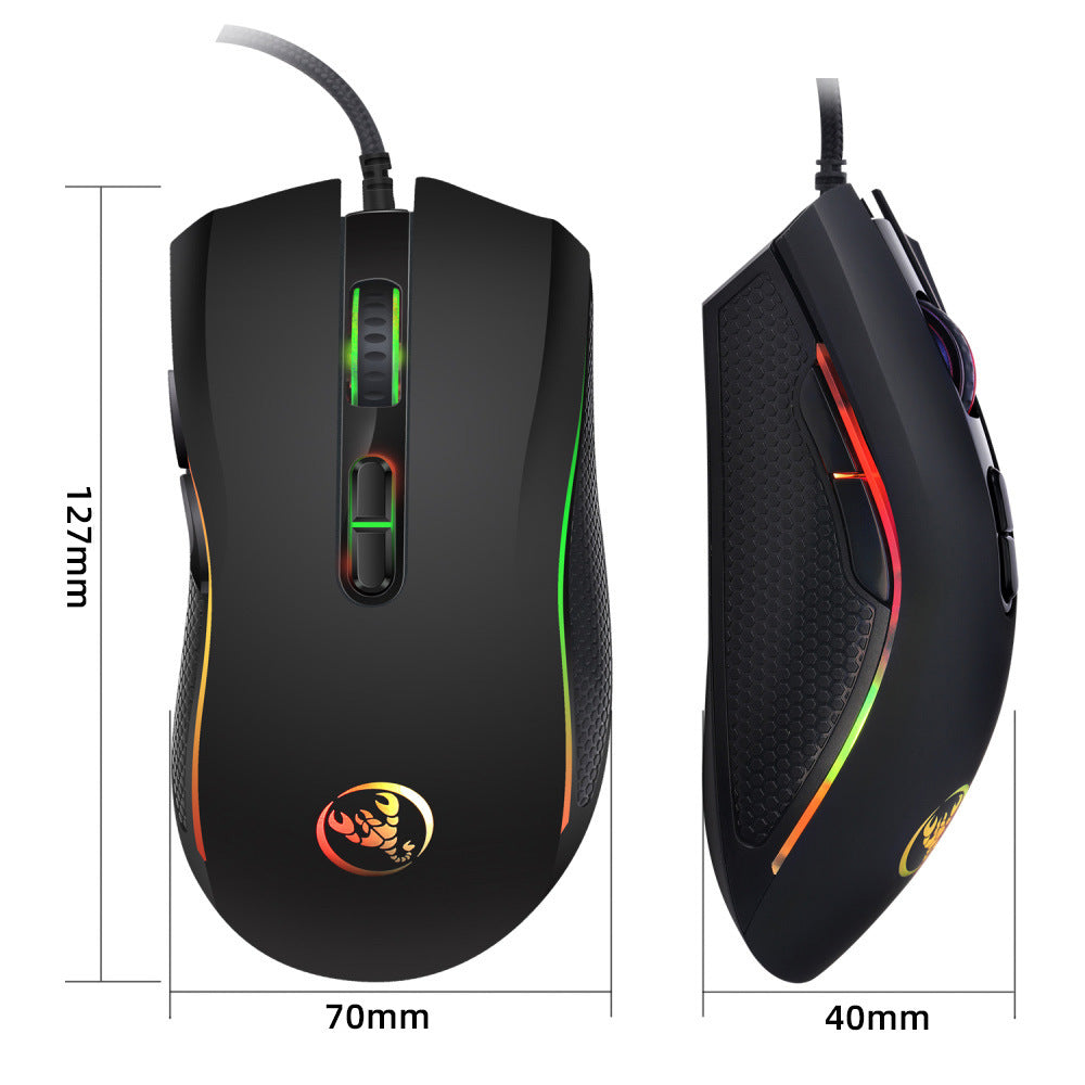 Gaming wired mouse dpi four-speed adjustable up to 3200dpi
