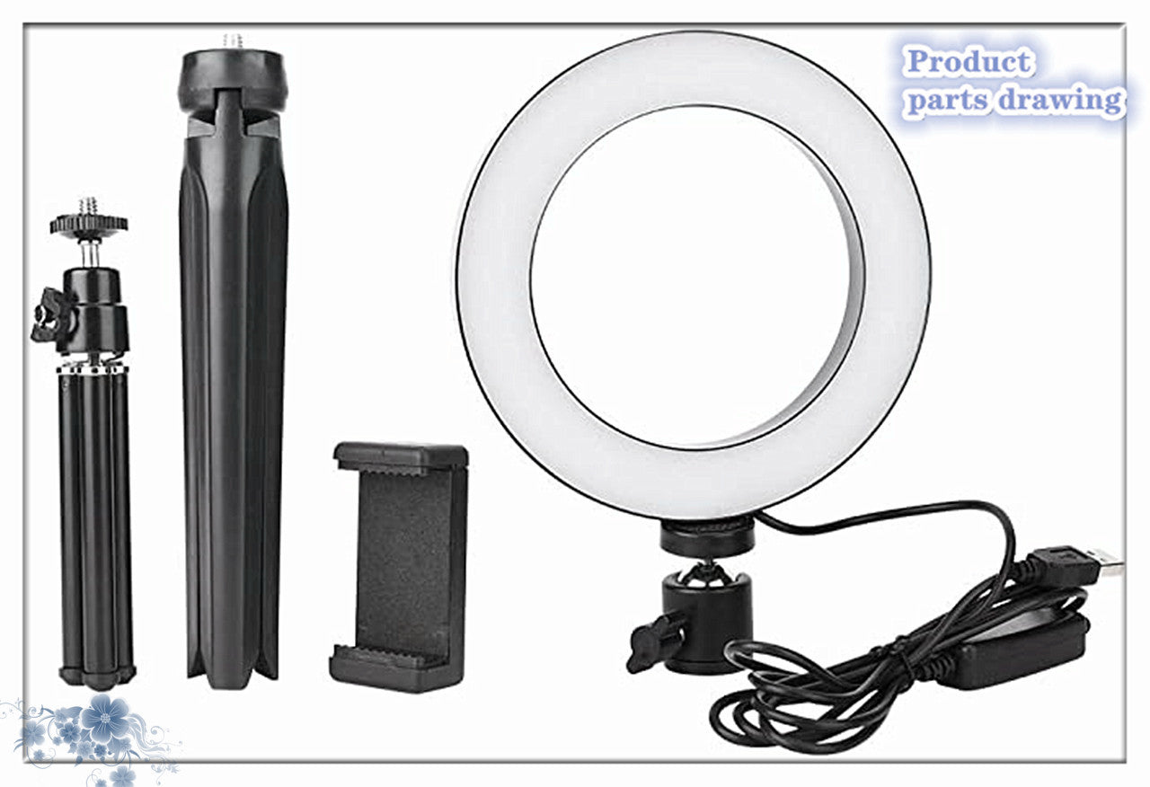 Apple Compatible 360° Rotatable Ring Light Tripod