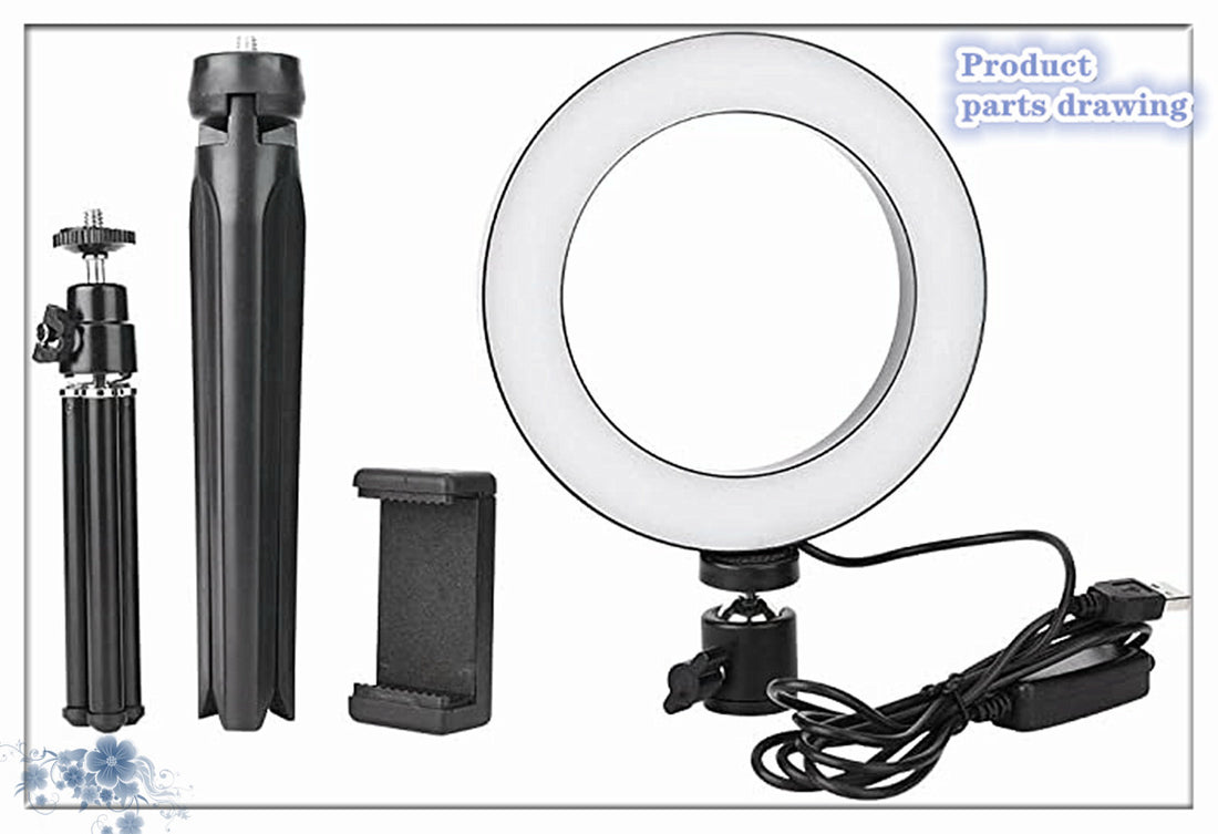 Apple Compatible 360° Rotatable Ring Light Tripod
