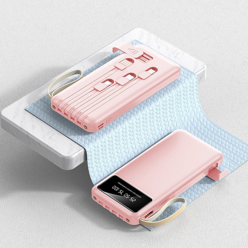 Ultra-fast Charging Portable Power Bank With Built-in Cable