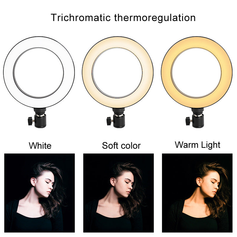 LED Ring Light with Fill Light Bracket and 6-Inch Octopus Tripod for Desktop Live Streaming