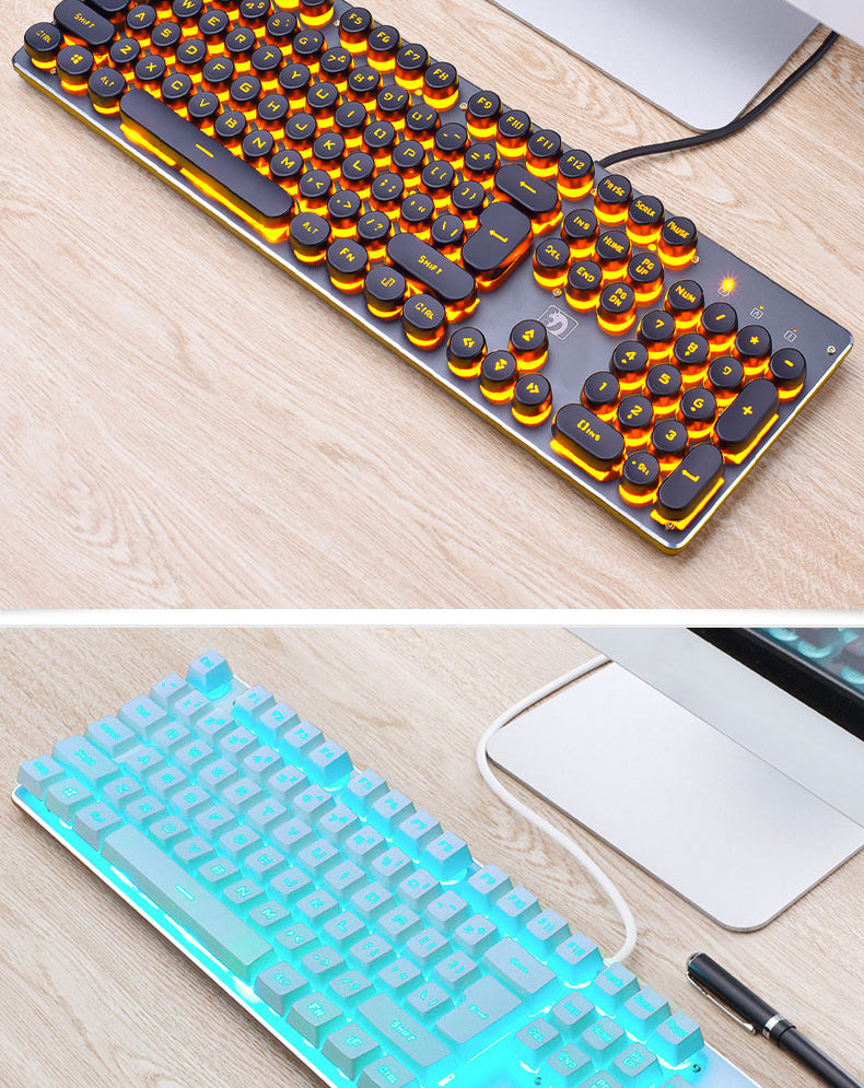 Wired Retro Punk LED Gaming Keyboard