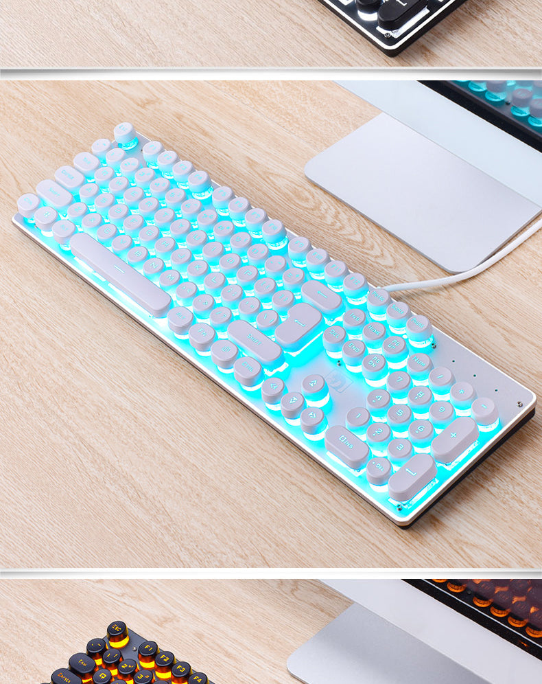 Wired Retro Punk LED Gaming Keyboard
