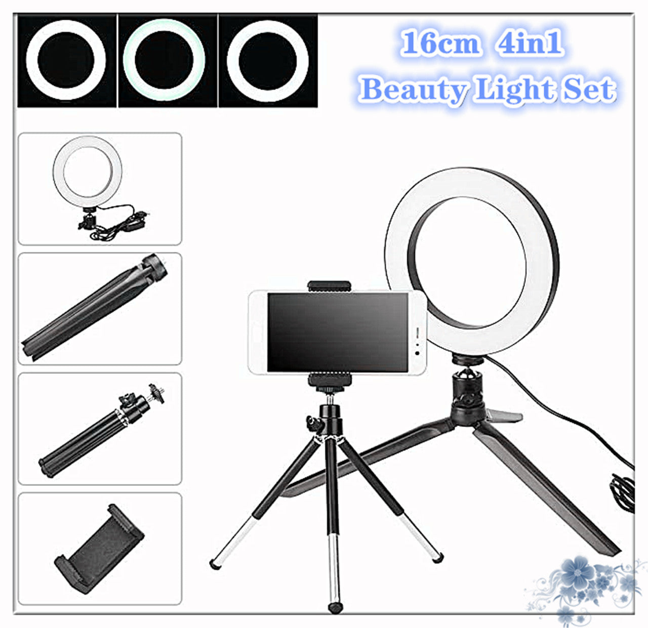 Apple Compatible 360° Rotatable Ring Light Tripod