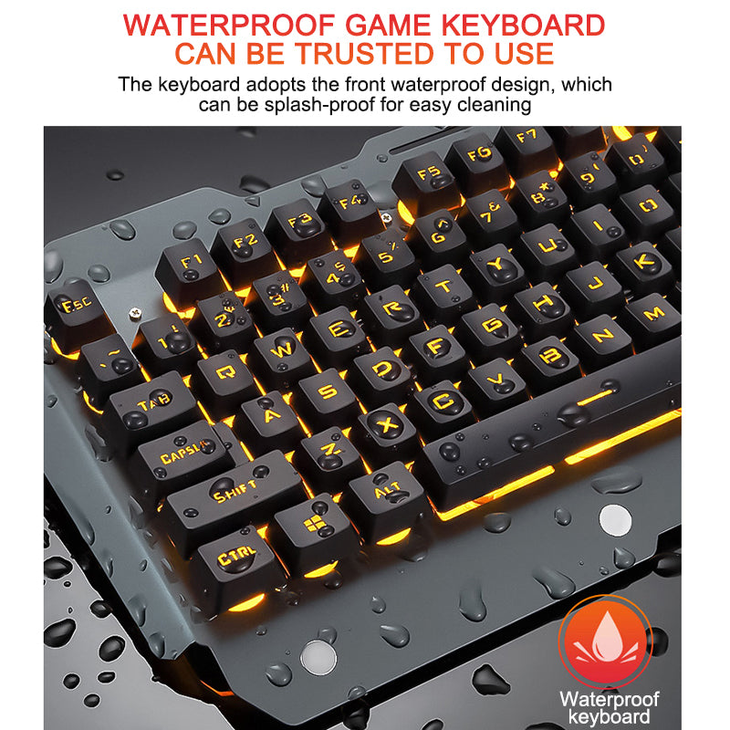Ergonomic Wired RGB Gaming Keyboard with Phone Holder