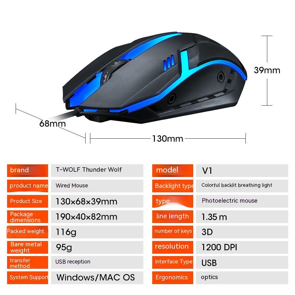 Wired RGB USB Gaming & Office Mouse