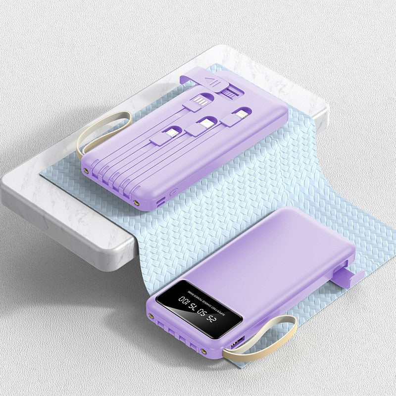 Ultra-fast Charging Portable Power Bank With Built-in Cable