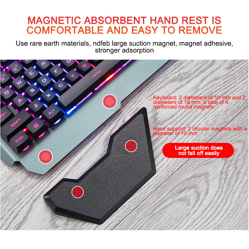 Ergonomic Wired RGB Gaming Keyboard with Phone Holder