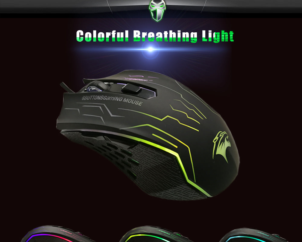 FORKA Silent Click Wired Gaming Mouse – 6 Buttons, 3200DPI