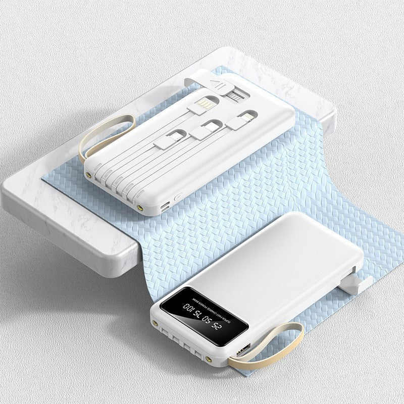 Ultra-fast Charging Portable Power Bank With Built-in Cable