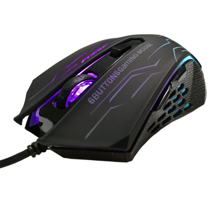 FORKA Silent Click Wired Gaming Mouse – 6 Buttons, 3200DPI