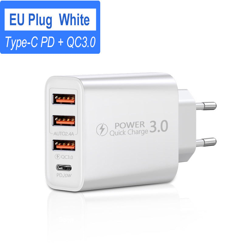 Travel Charger – 3USB Type-C PD Adapter (US & EU)